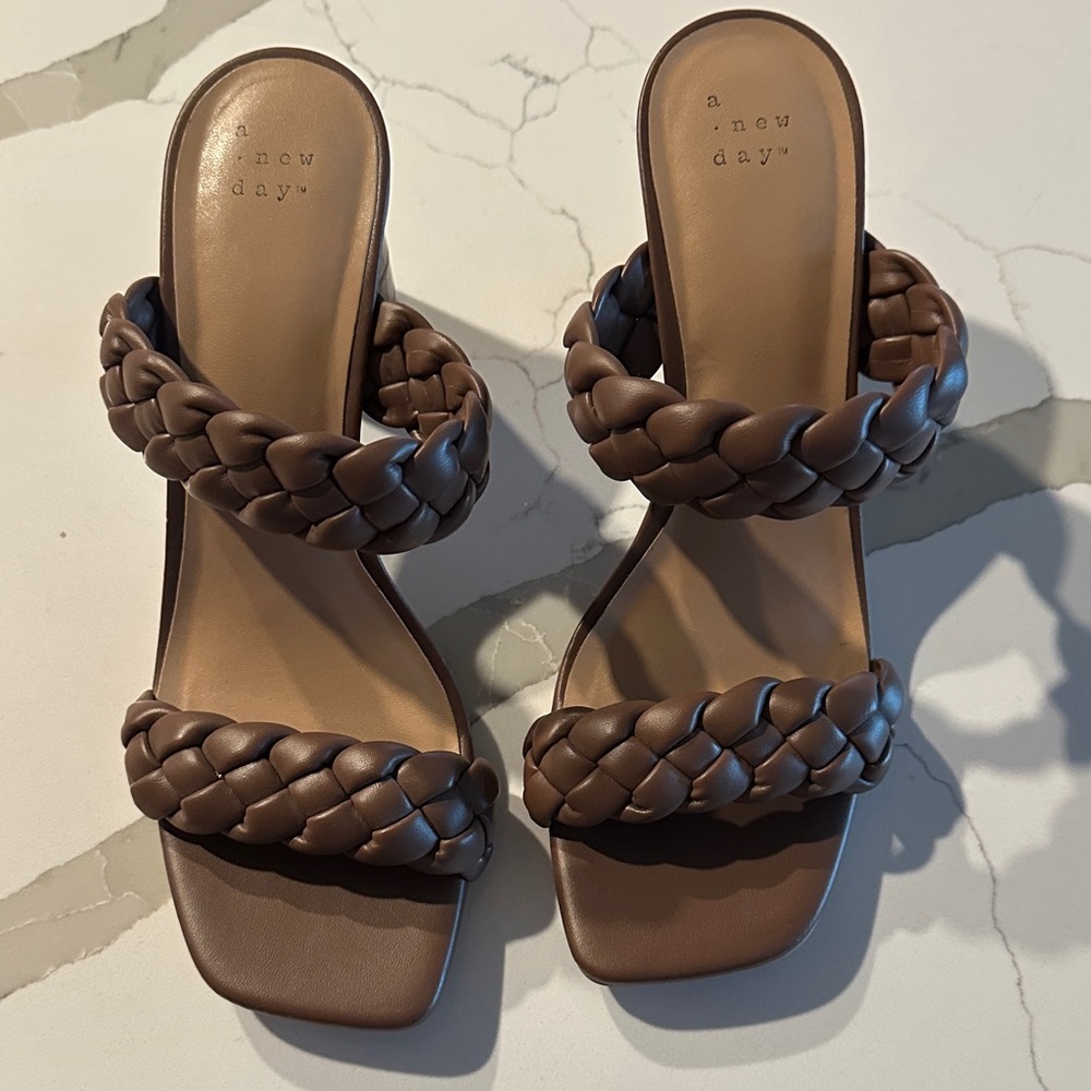 A New Day Women's Tan Braided Sandals
